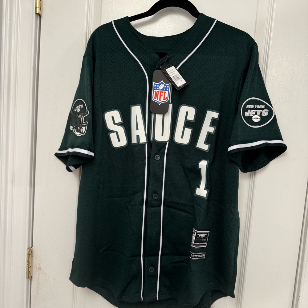 Sauce Gardner New York Jets Pro Standard Mesh Button-Up Baseball Jersey - Green